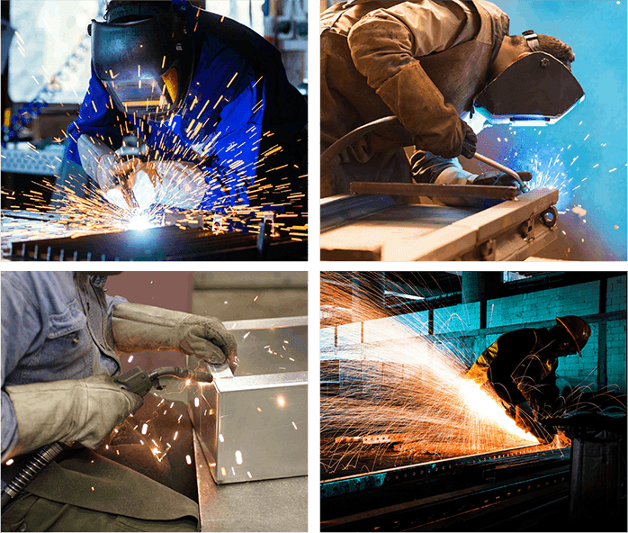 A series of four pictures showing different types of welding.